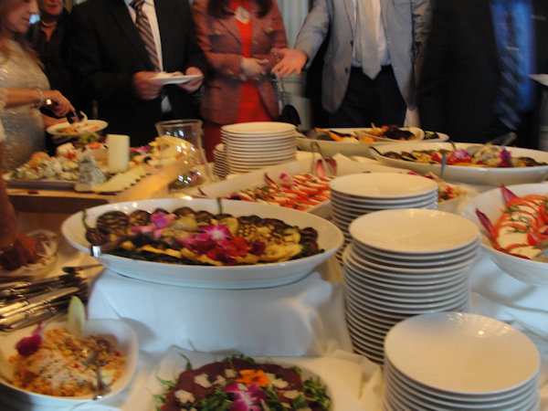 pre-reception food table.