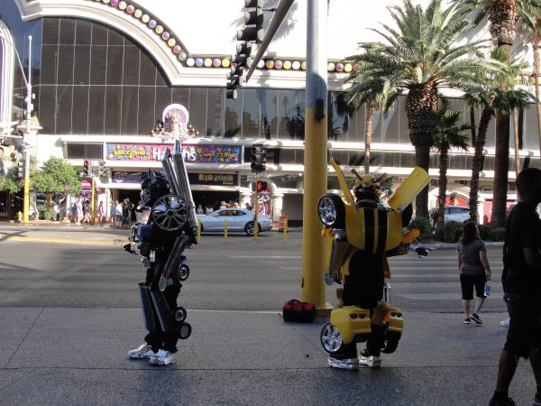 Two men in Transformer Costumes
