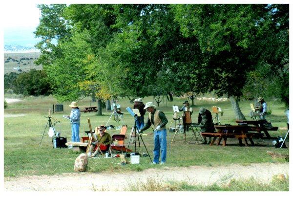 Painters on the lawn