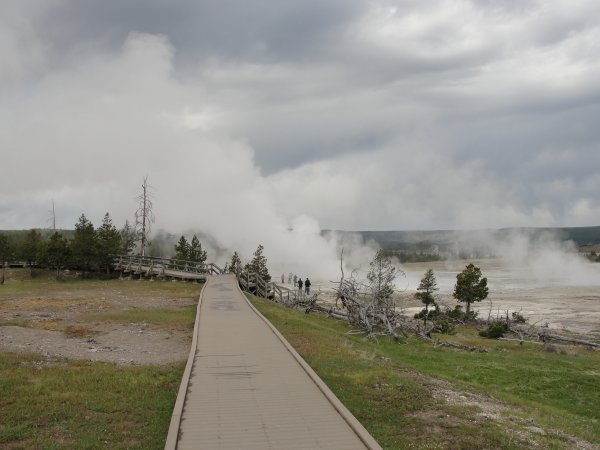 steam from a geyser